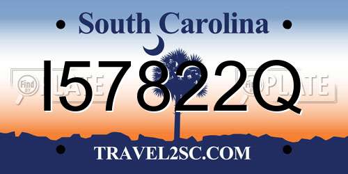 I57822Q South Carolina License Plate