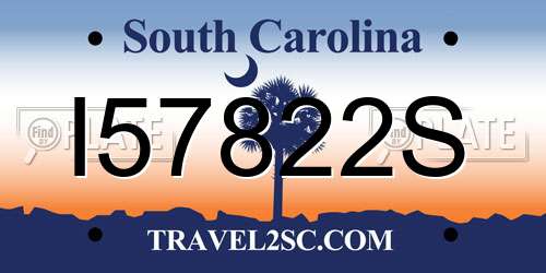 I57822S South Carolina License Plate