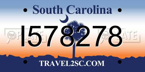 I578278 South Carolina License Plate