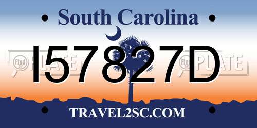 I57827D South Carolina License Plate