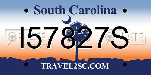 I57827S South Carolina License Plate