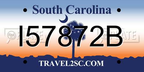 I57872B South Carolina License Plate
