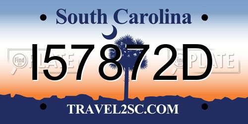 I57872D South Carolina License Plate