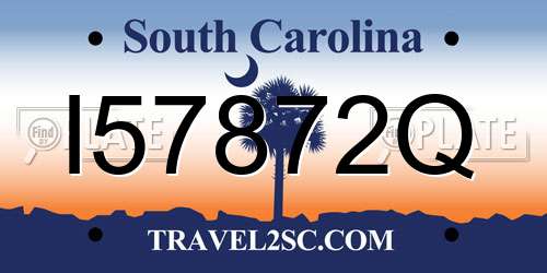 I57872Q South Carolina License Plate
