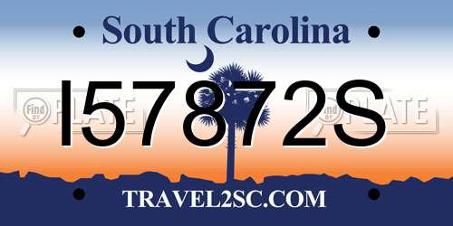 I57872S South Carolina License Plate
