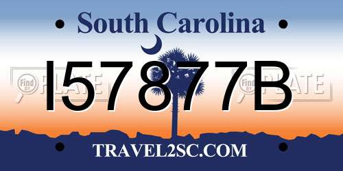 I57877B South Carolina License Plate