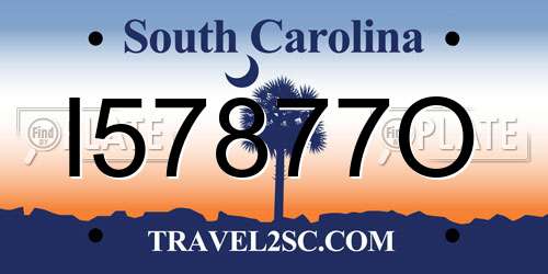 I57877O South Carolina License Plate