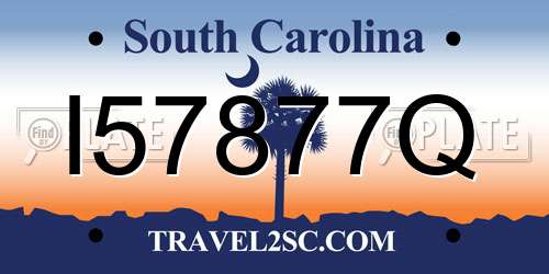 I57877Q South Carolina License Plate