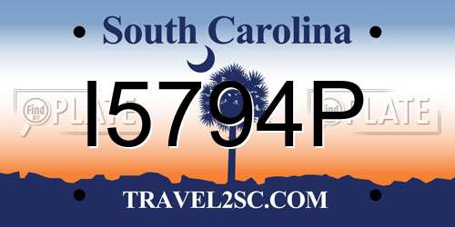 I5794P South Carolina License Plate