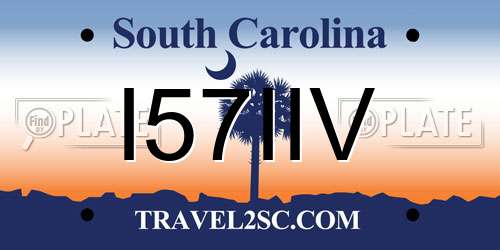 I57IIV South Carolina License Plate
