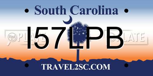 I57LPB South Carolina License Plate