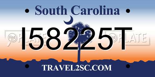 I58225T South Carolina License Plate