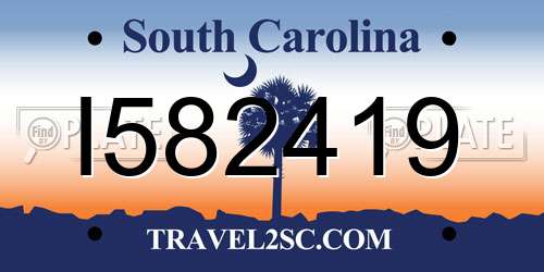I582419 South Carolina License Plate