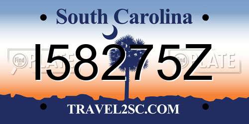 I58275Z South Carolina License Plate