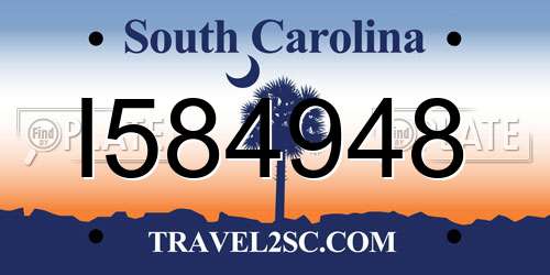 I584948 South Carolina License Plate