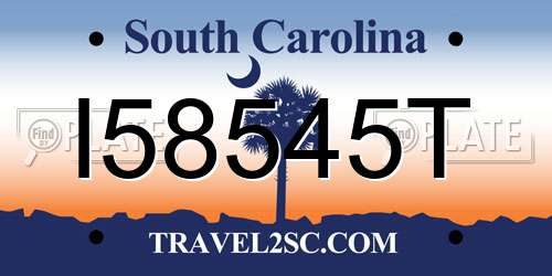 I58545T South Carolina License Plate