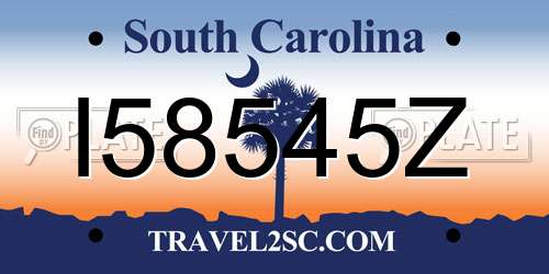 I58545Z South Carolina License Plate