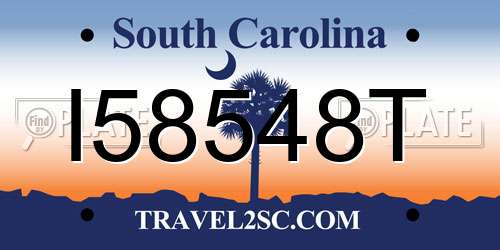 I58548T South Carolina License Plate