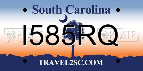 I585RQ South Carolina License Plate