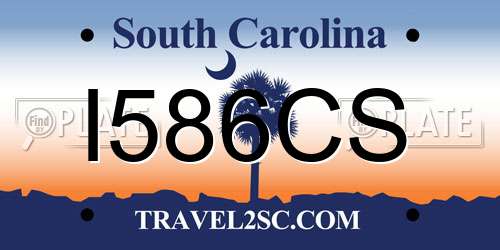 I586CS South Carolina License Plate