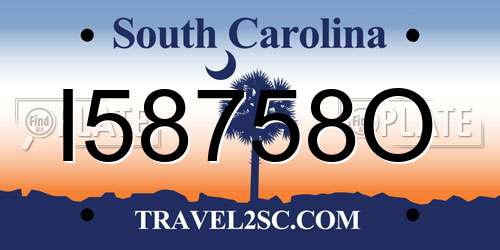 I58758O South Carolina License Plate