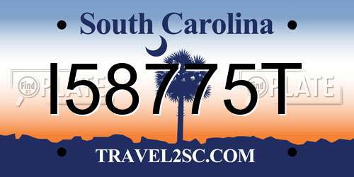 I58775T South Carolina License Plate
