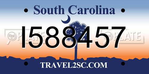I588457 South Carolina License Plate