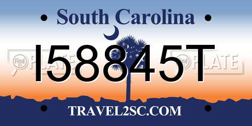 I58845T South Carolina License Plate