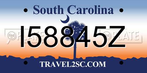I58845Z South Carolina License Plate