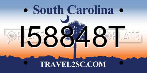 I58848T South Carolina License Plate
