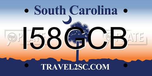 I58GCB South Carolina License Plate