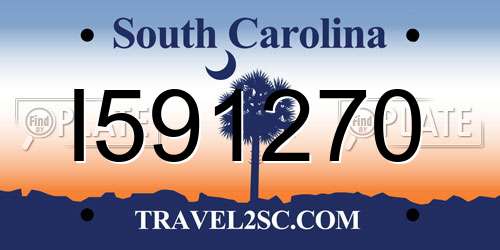 I591270 South Carolina License Plate