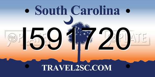 I591720 South Carolina License Plate