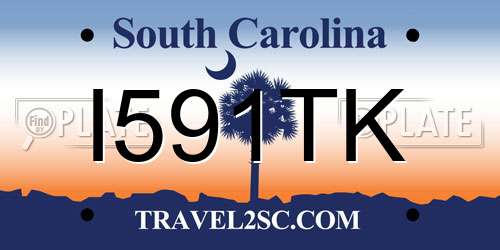 I591TK South Carolina License Plate
