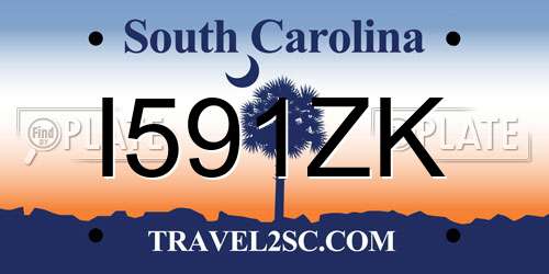 I591ZK South Carolina License Plate