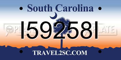 I59258I South Carolina License Plate