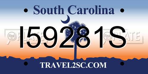 I59281S South Carolina License Plate
