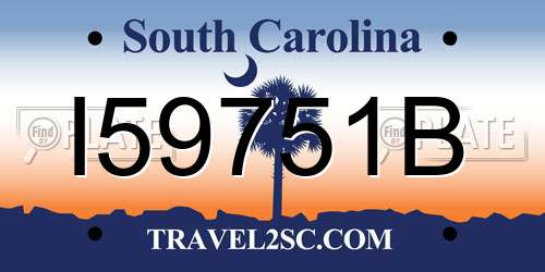 I59751B South Carolina License Plate