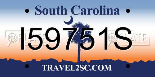I59751S South Carolina License Plate