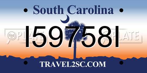 I59758I South Carolina License Plate