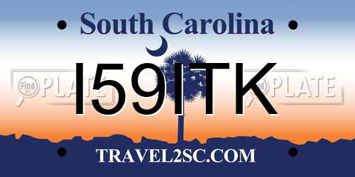I59ITK South Carolina License Plate