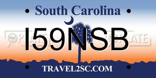 I59NSB South Carolina License Plate