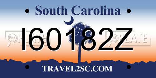 I60182Z South Carolina License Plate