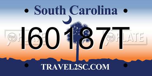I60187T South Carolina License Plate
