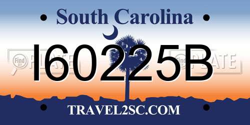 I60225B South Carolina License Plate