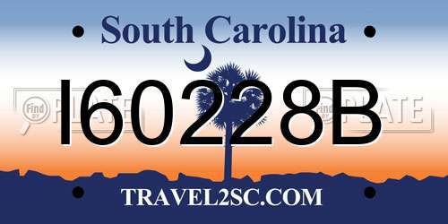 I60228B South Carolina License Plate