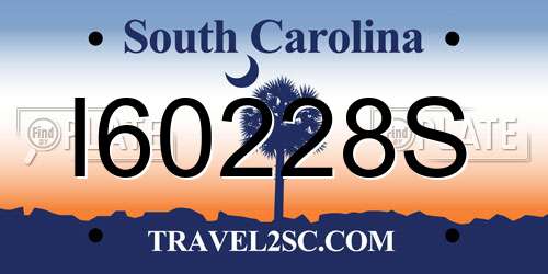 I60228S South Carolina License Plate