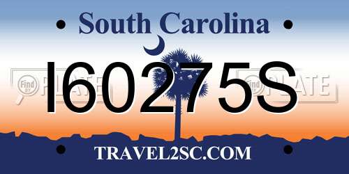 I60275S South Carolina License Plate