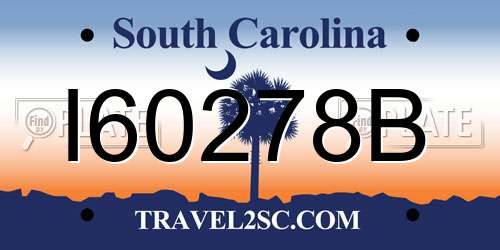 I60278B South Carolina License Plate