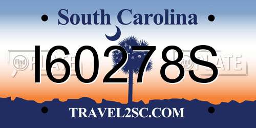 I60278S South Carolina License Plate